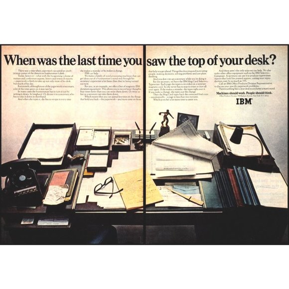 1970 IBM Word Processor Dictation Office Equipment 2 Page Vintage Print Ad Photo - Picture 1 of 3